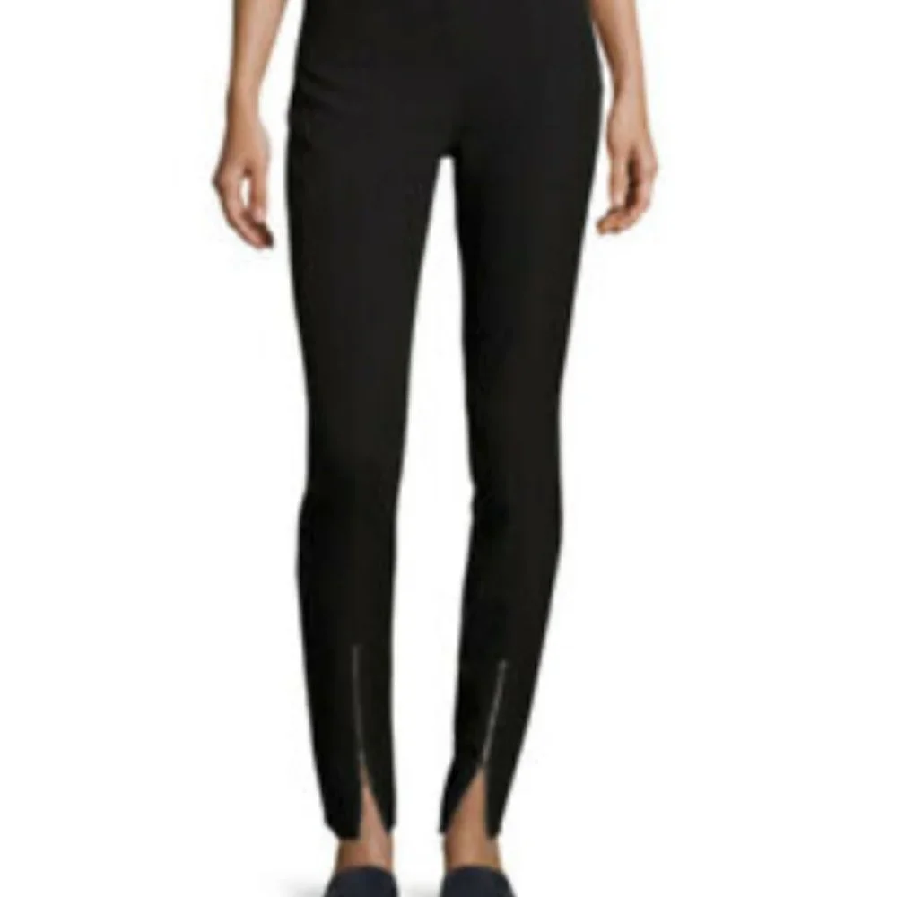 EUC Elizabeth & James Eddine Black High-Waist Skinny Zip-cuff Ponte Pants Size 2 - Picture 2 of 9
